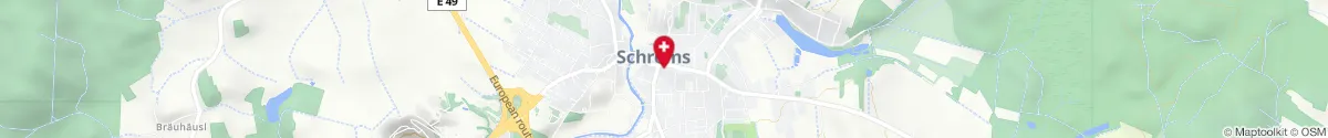 Map representation of the location for Stadtapotheke Schrems in 3943 Schrems